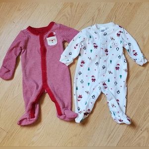 Carter's and Child of Mine 1st Christmas, New Born Christmas Sleepers.